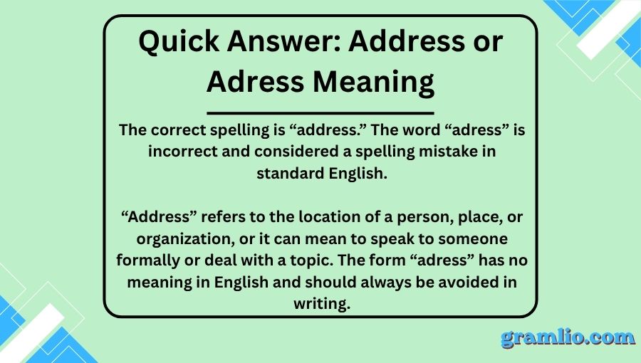 Address or Adress
