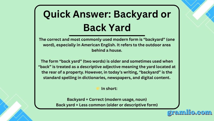 Backyard or Back Yard
