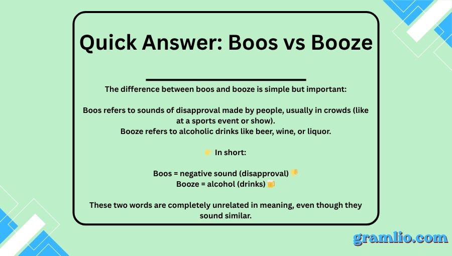 Boos vs Booze