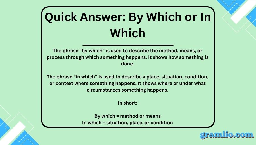 By Which or In Which