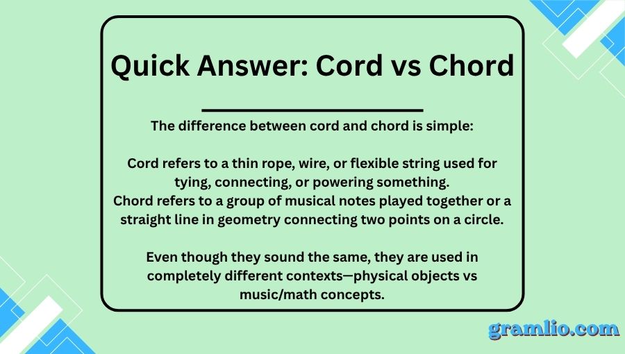 Cord vs Chord