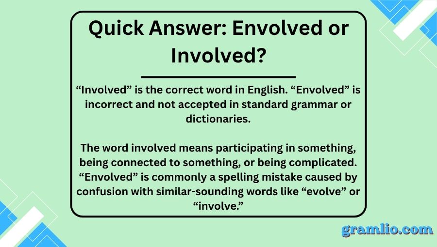 Envolved or Involved