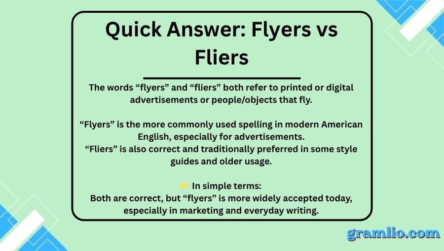 Flyers vs Fliers