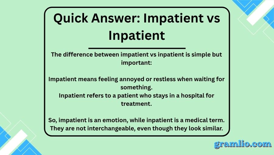 Impatient vs Inpatient