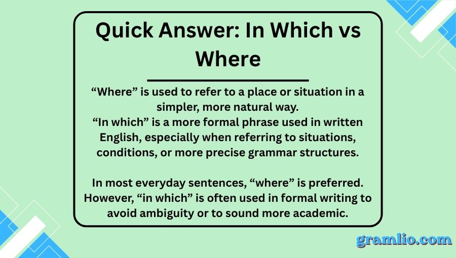 In Which vs Where