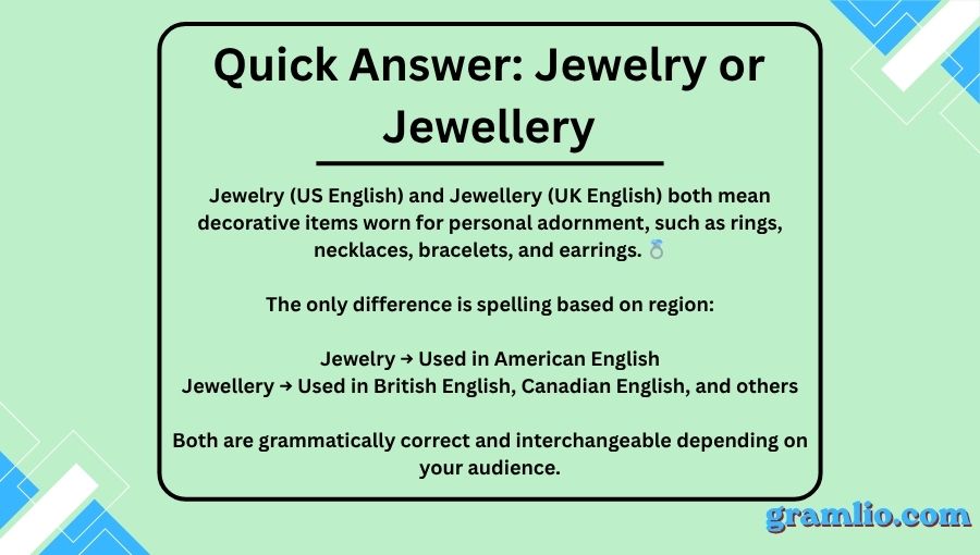 Jewelry or Jewellery