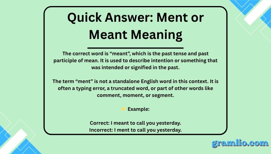 Ment or Meant