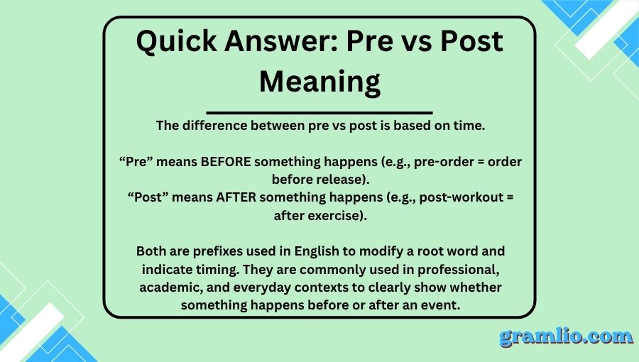 Pre vs Post