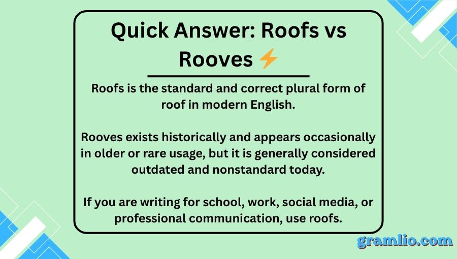 Roofs vs Rooves