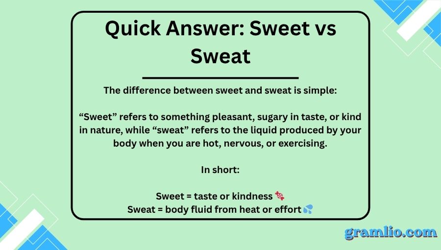 Sweet vs Sweat