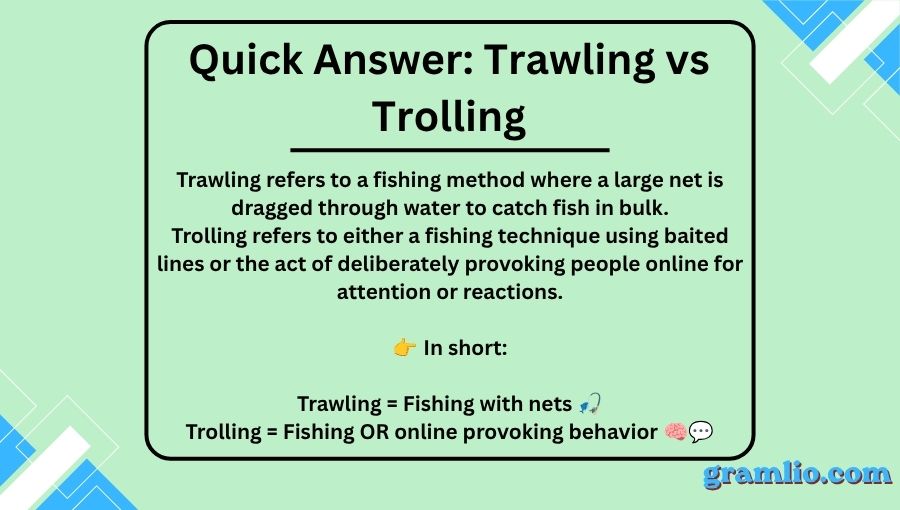 Trawling vs Trolling