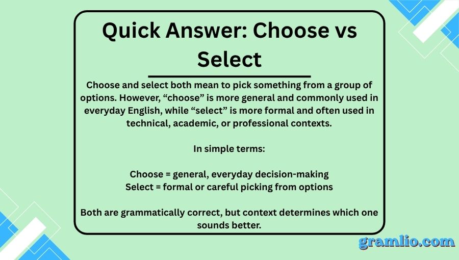 Choose vs Select