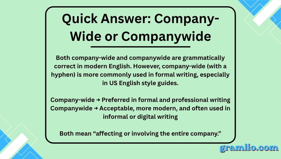 Company-Wide or Companywide