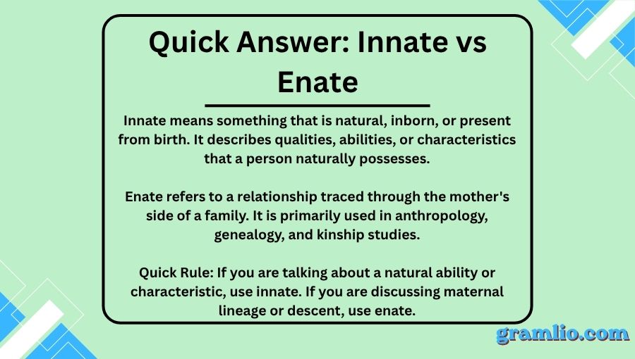 Innate vs Enate