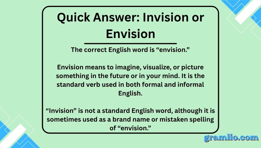 Invision or Envision