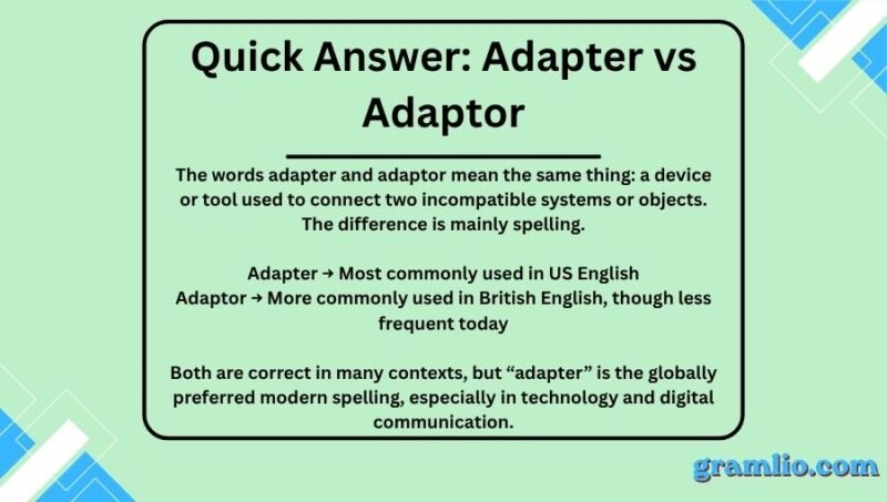 Modual Vs Adapter Adapter vs Adaptor: Meaning & Correct Usage Explained 2026
