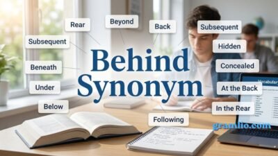 Behind Synonym